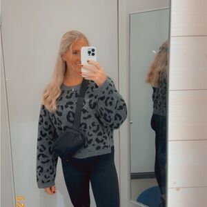 Gray Leopard Print Women's Jacket